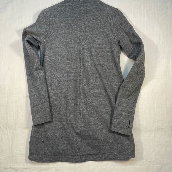 Lululemon Heathered Gray Long Sleeve Thats A Wrap Cardigan Sweater Jacket Size 6 - Picture 7 of 8